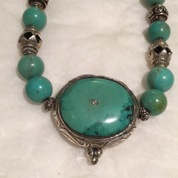 Turquoise necklace handmade - Picture 4 of 4